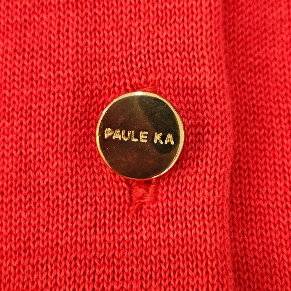 Paule Ka Cardigan Sweater Large Color Block Silk … - image 4